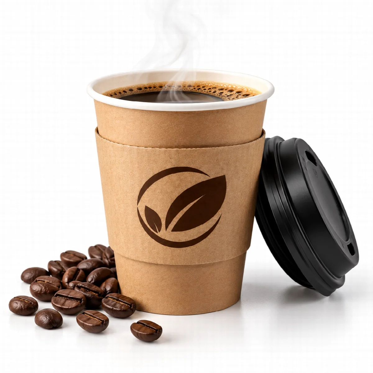 Sablon Paper Cup 8 Oz Craft Cokelat Full Set